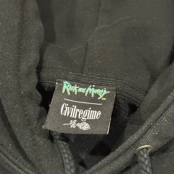 RARE Civil Regime x Rick and Morty Black Graphic Sweatshirt Size Large
